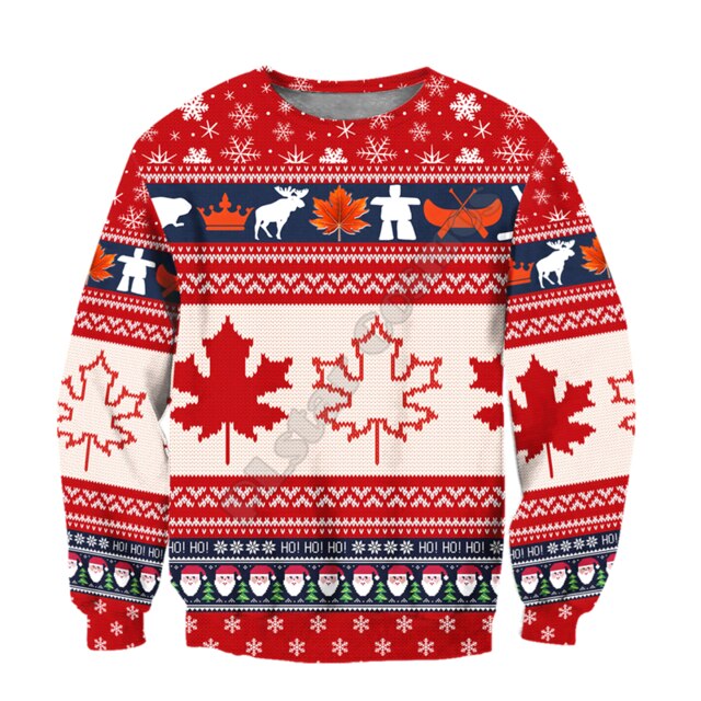 Canada Maple Leaf Unisex 3D Printed Women Men Christmas Sweater & Hoodies