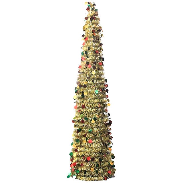1.5m Diy Sequin Christmas Tree Popup Collapsible Tinsel Artificial Christmas Tree With Stand Christmas Decoration Trees 2021#G30