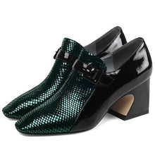 Cargar imagen en el visor de la galería, ALLBITEFO Two kinds of genuine leather high heel shoes women heels spring autumn high heels Belt buckle office ladies shoes