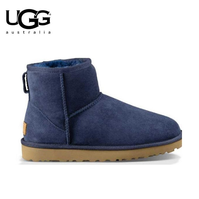Original UGG Boots Middle boots Short plush Fur Lined Women Short Ankle Winter Suede Snow Boots Tassels Warm Shoes Class