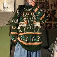 將圖片載入圖庫檢視器 Men's and Women's Sweaters Thickened Autumn and Winter Couples Jackets Hong Kong Style Korean Loose Lazy Christmas Sweater