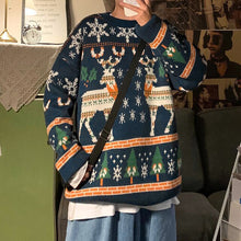 將圖片載入圖庫檢視器 Men's and Women's Sweaters Thickened Autumn and Winter Couples Jackets Hong Kong Style Korean Loose Lazy Christmas Sweater