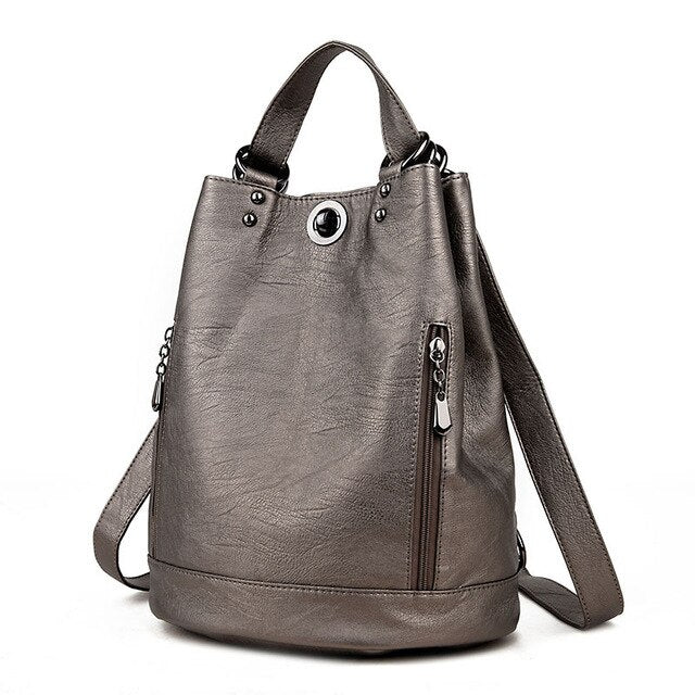 Beibaobao Women's Backpack Fashion Women's Schoolbag Leather Bag Women's Backpack
