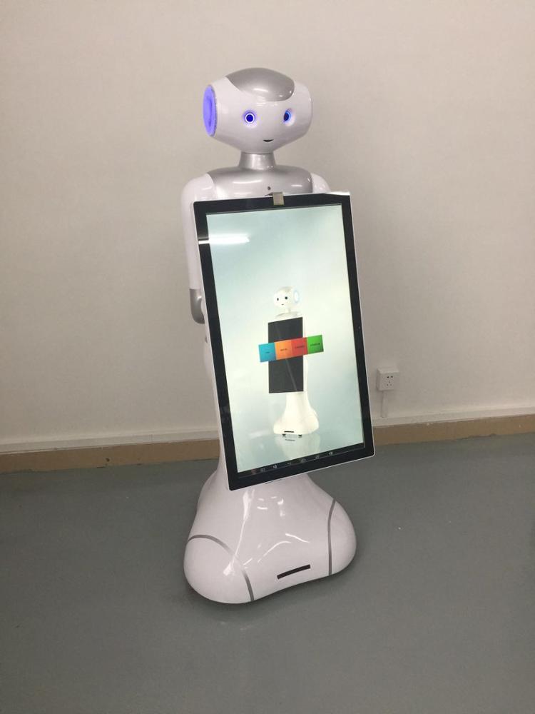 English Speech Robot Artificial Intelligence Education Robot Voice Used in School Museum Application. Automated Services