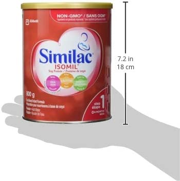 Similac Isomil with DHA Non-GMO Baby Formula, Powder, Lactose-Free, 800 g, 0+ Months