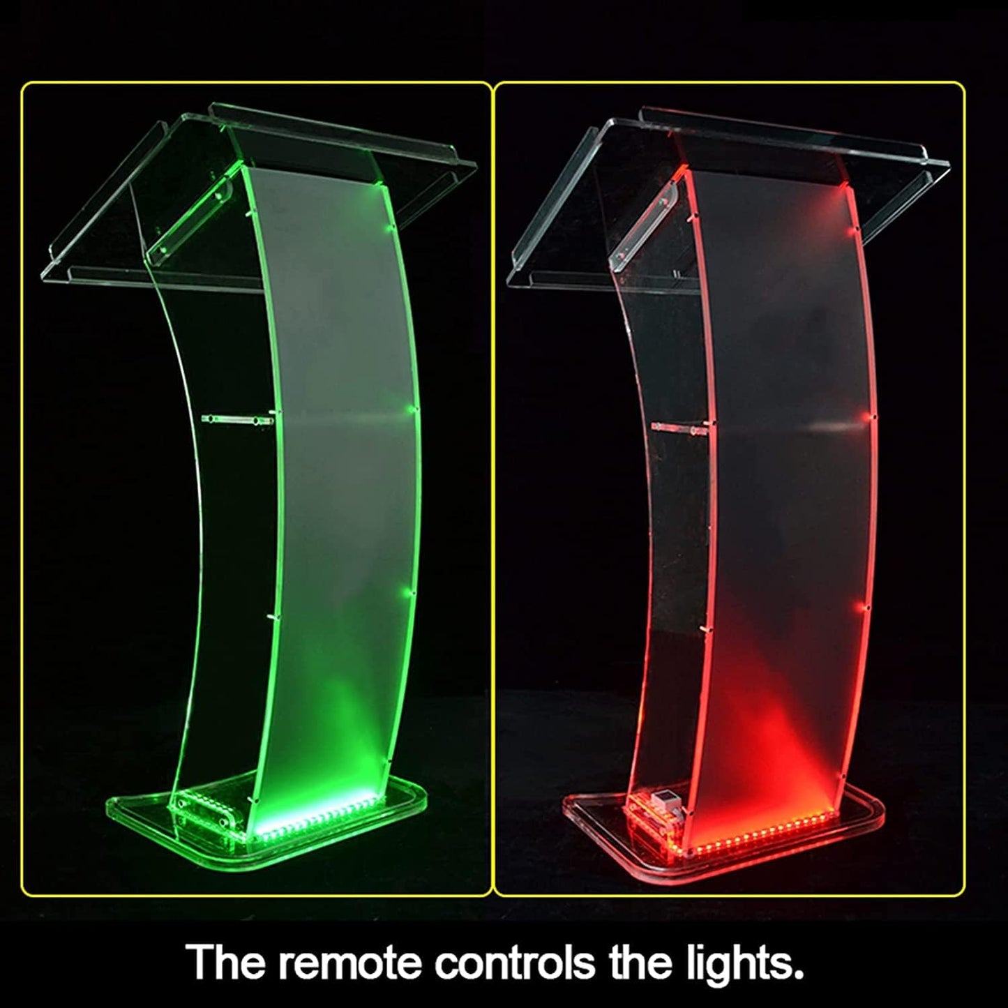 Clear Podium with Light: Acrylic Podium Stand Pulpits for Churches, Portable Lecterns, Podium, Pulpit