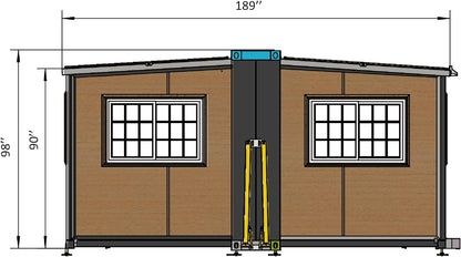 Portable Prefabricated Tiny Home 15x20ft, Mobile Expandable Plastic Prefab House for Hotel, Booth, Office, Guard House, Shop, Villa, Warehouse, Workshop