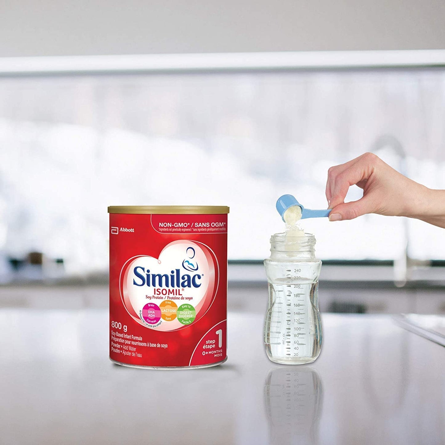 Similac Isomil with DHA Non-GMO Baby Formula, Powder, Lactose-Free, 800 g, 0+ Months