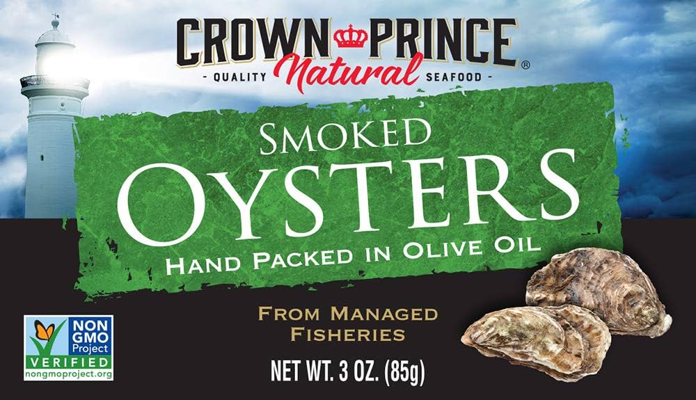 Crown Prince Smoked Oysters with Pure Olive Oil (18x3OZ)
