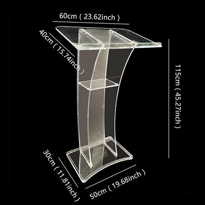 Clear Podium with Light: Acrylic Podium Stand Pulpits for Churches, Portable Lecterns, Podium, Pulpit