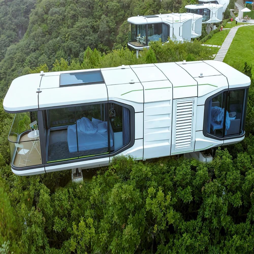 Capcule Houses, Prefab Houses 10ft × 40ft Luxury and Fully Furnished with Modern Design Technology, Your First Choice Your Smart Home.