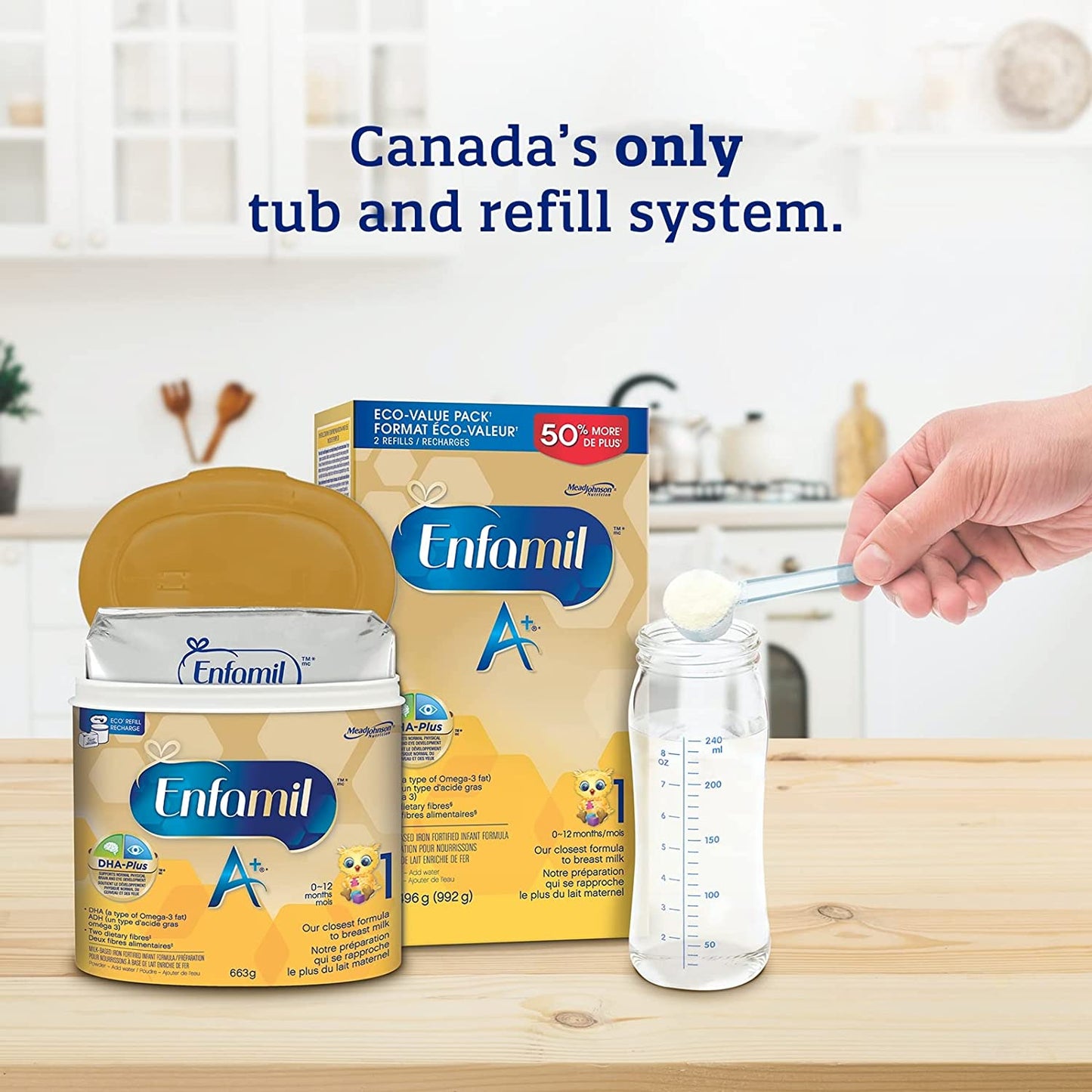 Enfamil A+, Baby Formula, Value Pack, Powder Refill, DHA (a type of Omega-3 fat) to help support brain development, Age 0-12 months, 99