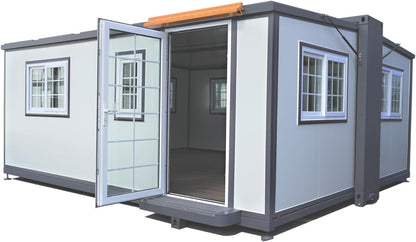 Portable Prefabricated Tiny Home 15x20ft, Mobile Expandable Plastic Prefab House for Hotel, Booth, Office, Guard House, Shop, Villa, Warehouse, Workshop
