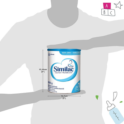 Similac Lower Iron Non-GMO Baby Formula, Powder, 850 g, 0+ Months