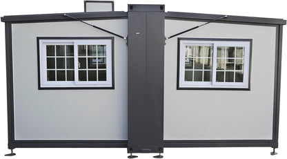 Portable Prefabricated Tiny Home 15x20ft, Mobile Expandable Plastic Prefab House for Hotel, Booth, Office, Guard House, Shop, Villa, Warehouse, Workshop