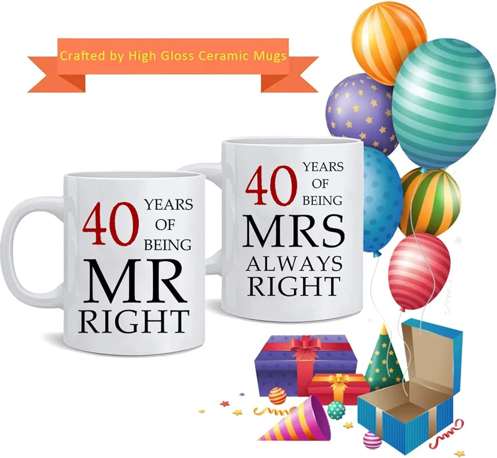 40th Wedding Anniversary for Couples, Golden 40th Anniversary for Parents, 40th Wedding Anniversary Coffee Mugs Grandparents Couples Mugs 40 Year Parents Anniversary Mug