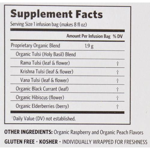 Organic India Tulsi Tea Raspberry Peach - 18 Tea Bags - Case of 6