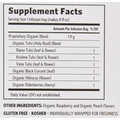 Organic India Tulsi Tea Raspberry Peach - 18 Tea Bags - Case of 6