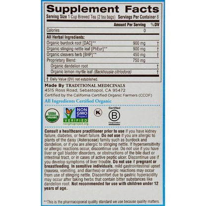 Traditional Medicinals Lemon EveryDay Detox Herbal Tea - 16 Tea Bags - Case of 6