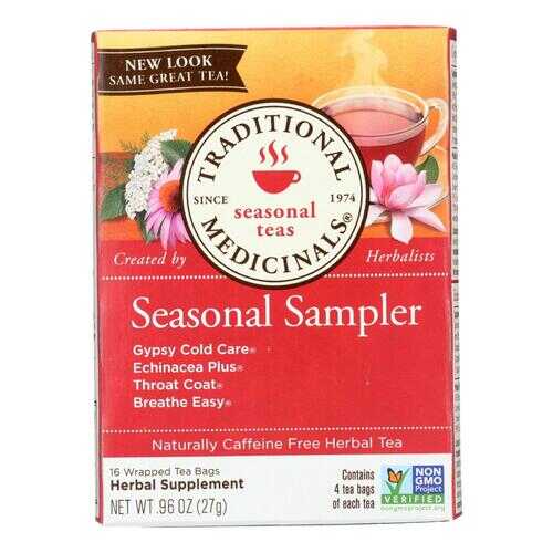 Traditional Medicinals Seasonal Herb Tea Sampler - 16 Tea Bags - Case of 6
