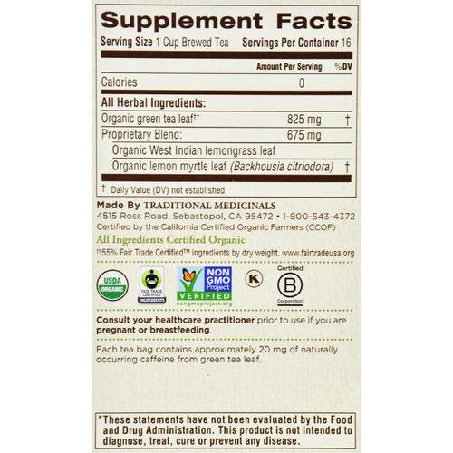 Traditional Medicinals Organic Golden Green Tea - 16 Tea Bags - Case of 6