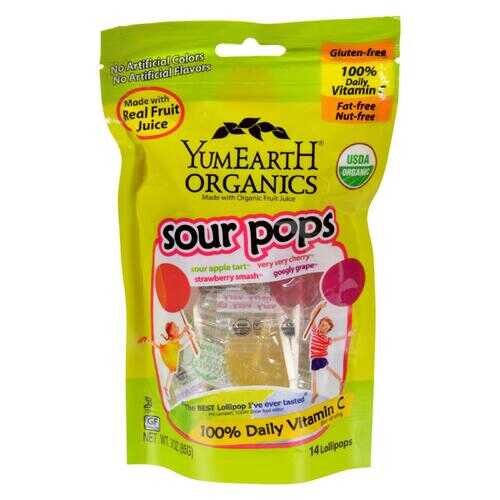 Yummy Earth Organic Super Sour Standup Lollipops - 3 oz - Case of 6