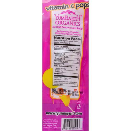 Yummy Earth Organic Vitamin C Pops - 3 oz - Case of 6