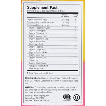 Yogi Immune Support Herbal Tea Echinacea - 16 Tea Bags - Case of 6