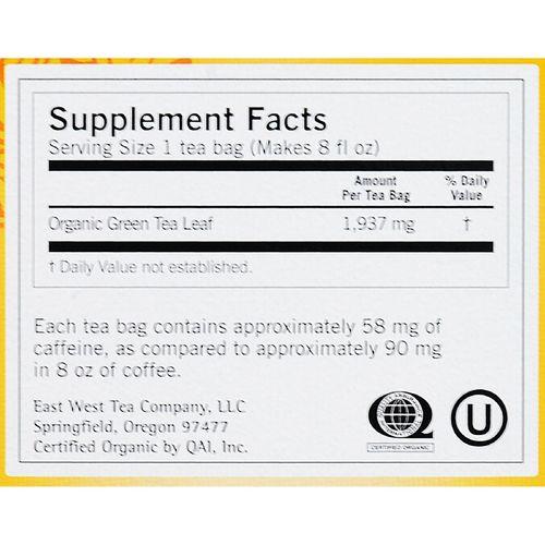 Yogi Organic Pure Green Herbal Tea - 16 Tea Bags - Case of 6