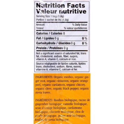 Uncle Lee's Imperial Organic Orange Ginger Rooibus Chai Tea - 18 Tea Bags