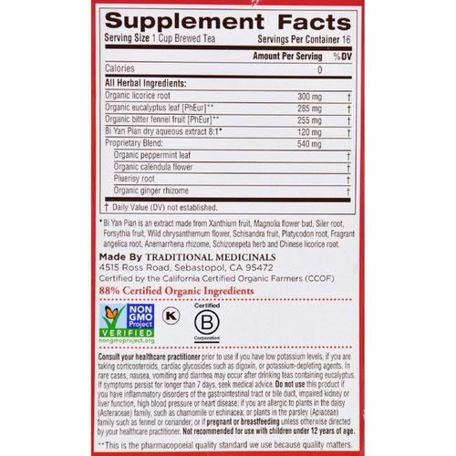 Traditional Medicinals Breathe Easy Herbal Tea - 16 Tea Bags - Case of 6