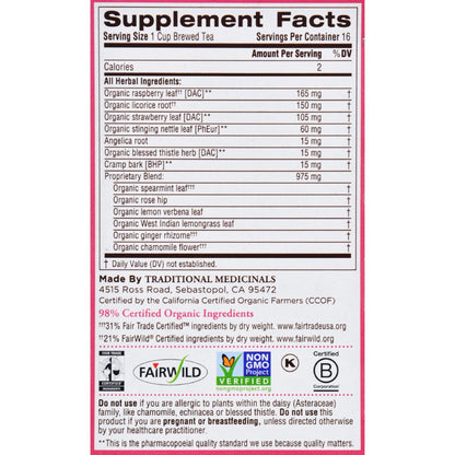 Traditional Medicinals Female Toner Herbal Tea - Caffeine Free - 16 Bags