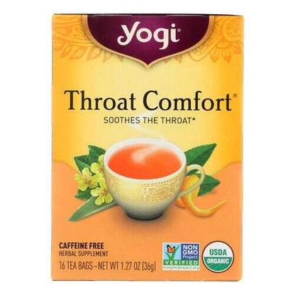 Yogi Tea Organic - Throat Comfort - Caffeine Free - 16 Tea Bags