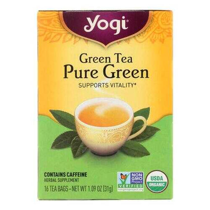Yogi Tea Pure Green - Green Tea - Contains Caffeine - 16 Tea Bags