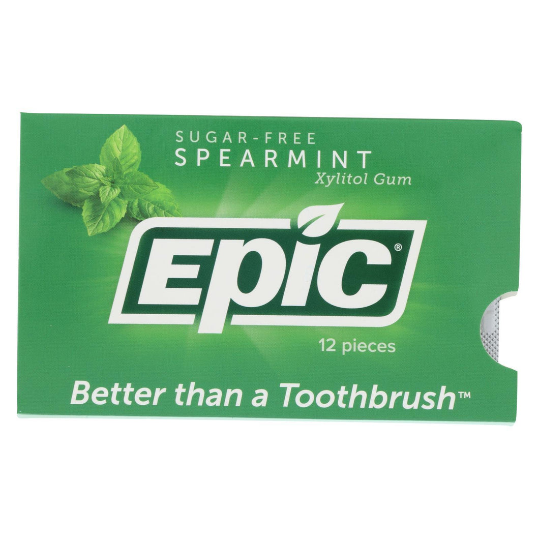 Epic Dental - Xylitol Gum - Spearmint - Case of 12 - 12 Pack