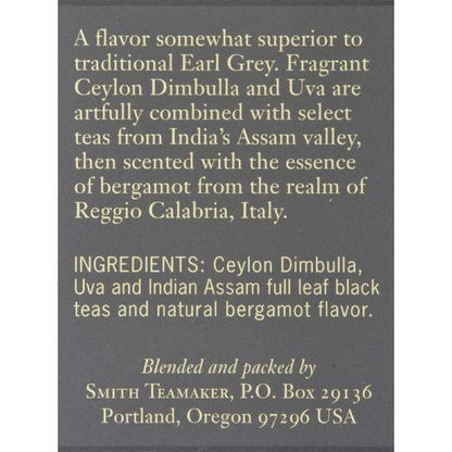 Smith Teamaker Black Tea - Lord Bergamot - 15 Bags