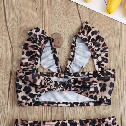 1-5 Years Children Swimsuits Summer Toddler Baby Girl Leopard Bikini 2019 Kids Swimming Suits Tops High Waist Shorts Bikini Set