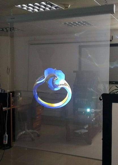 1.524m x 2.2m Holographic Transparent Rear Projection Screen Film Display Vivid Clear Picture Use for Glass Window, Store, Airport