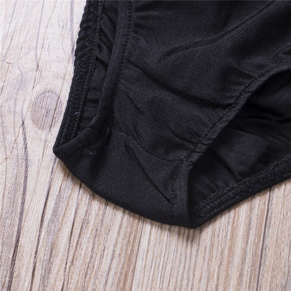1-6 Years Kids Girls Swimsuit Summer Ruffle Sleeve Bikini 2020 Girls High Waist Swimming Suits Girls Solid One Shoulder Swimwear