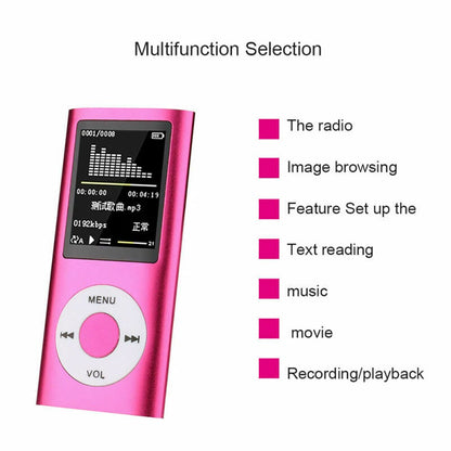 1.8" LCD HD Video Card MP3 MP4 Support Music Video Media Player FM Radio Built-In HD Mic HD Video Card MP3 Classic 32GB Portable