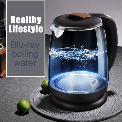1.8L Electric Kettle Fast Hot boiling Water Kettle Glass Blue Light Teapot Intelligent Temperature Control Anti-Overheat