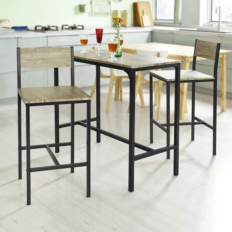 Dining Set 1 Bar Table And 2 Stools Restaurant Kitchen Furniture Dining Set Home Dining Room Furniture Minimalist Modern Decrotion HWC