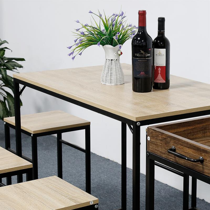 Dining Set 1 Bar Table And 2 Stools Restaurant Kitchen Furniture Dining Set Home Dining Room Furniture Minimalist Modern Decrotion HWC