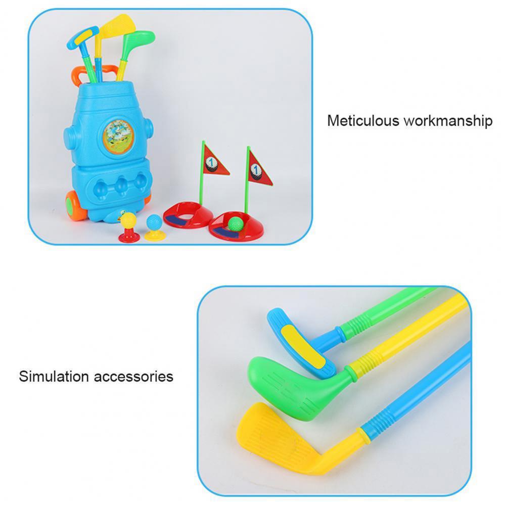 1 Set Child Golf Sports Game Mini Plastic Golf Toy Kids Children Professional Home Outdoor Indoor Small Golf Training Club Party