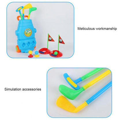 1 Set Child Golf Sports Game Mini Plastic Golf Toy Kids Children Professional Home Outdoor Indoor Small Golf Training Club Party