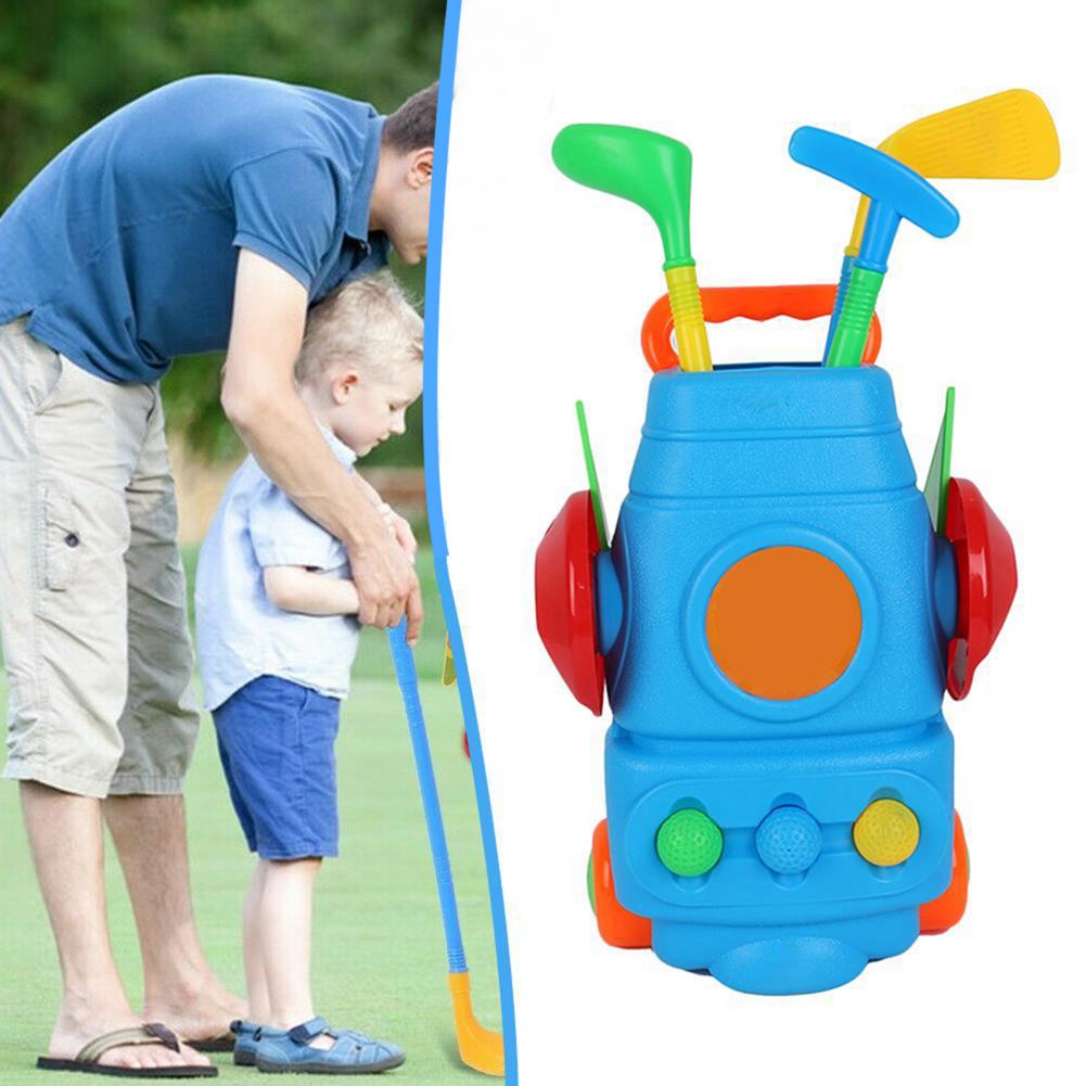 1 Set Child Golf Sports Game Mini Plastic Golf Toy Kids Children Professional Home Outdoor Indoor Small Golf Training Club Party
