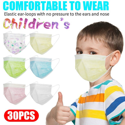 10/20/30Pcs Kids Disposable Mask 3 Layer Child Filter Hygiene Thicken Children Face Mask  Cosplay Fast Delievry