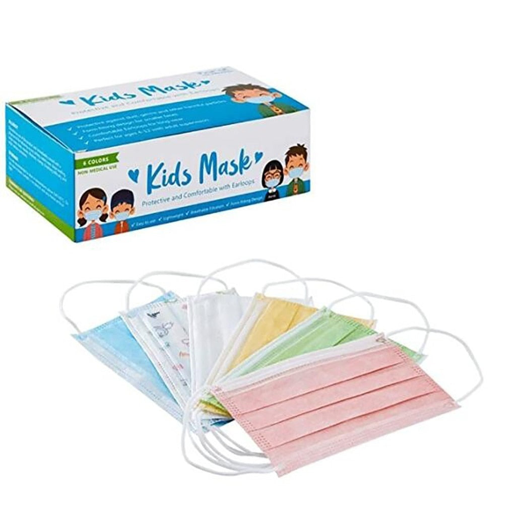 10/20/30Pcs Kids Disposable Mask 3 Layer Child Filter Hygiene Thicken Children Face Mask  Cosplay Fast Delievry