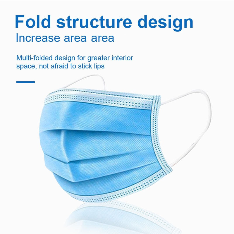 10-500Pcs Adult Ski Mask Disposable facemask masque 3 Ply Filter Mouth Face Mask mascarillas  mask for face women balaclava