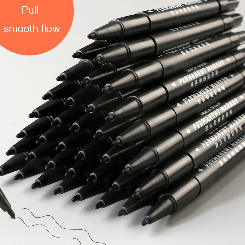 100 black oily small double head mark hook line pen big head paint pen marker pen signature pen art supplies